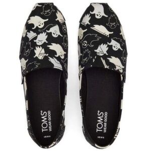 Toms Alpargata Glow In The Dark Ghosts Black Glow, Little Girls, 13.5- NWT